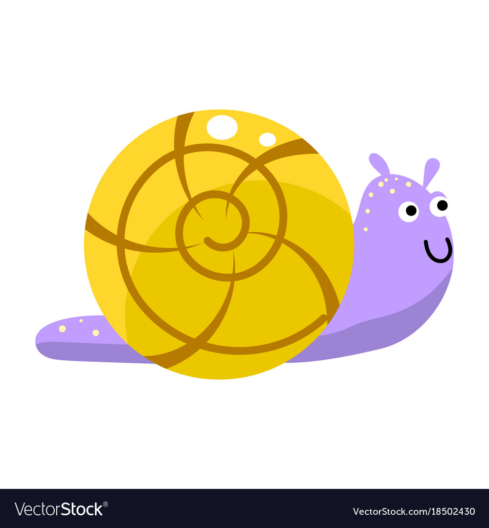 Snail cute cartoon isolated Royalty Free Vector Image