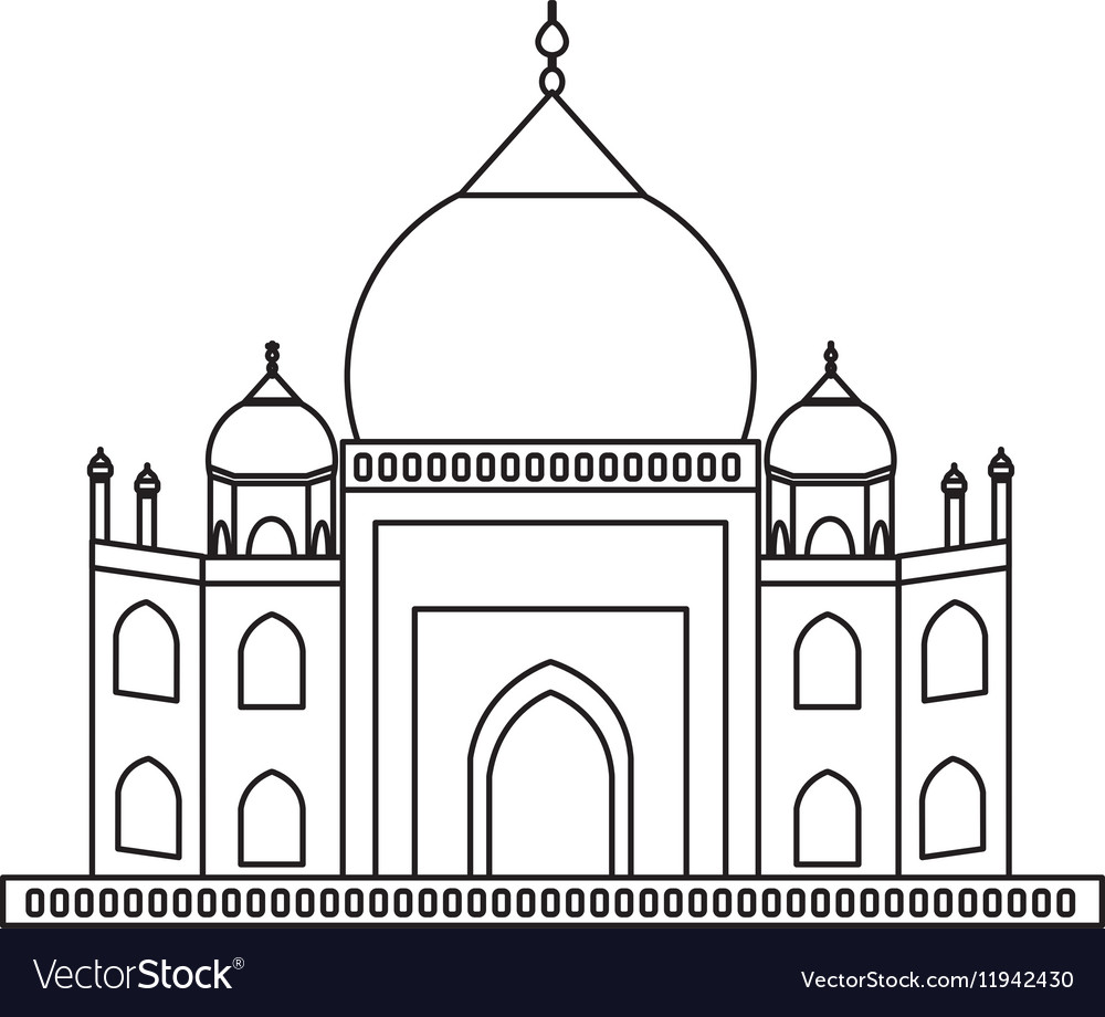 Taj mahal architecture Royalty Free Vector Image