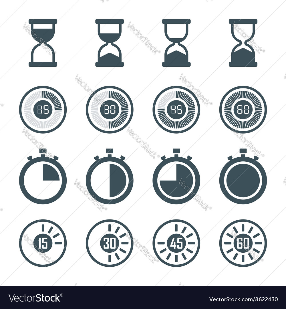 Timer icon set Royalty Free Vector Image - VectorStock
