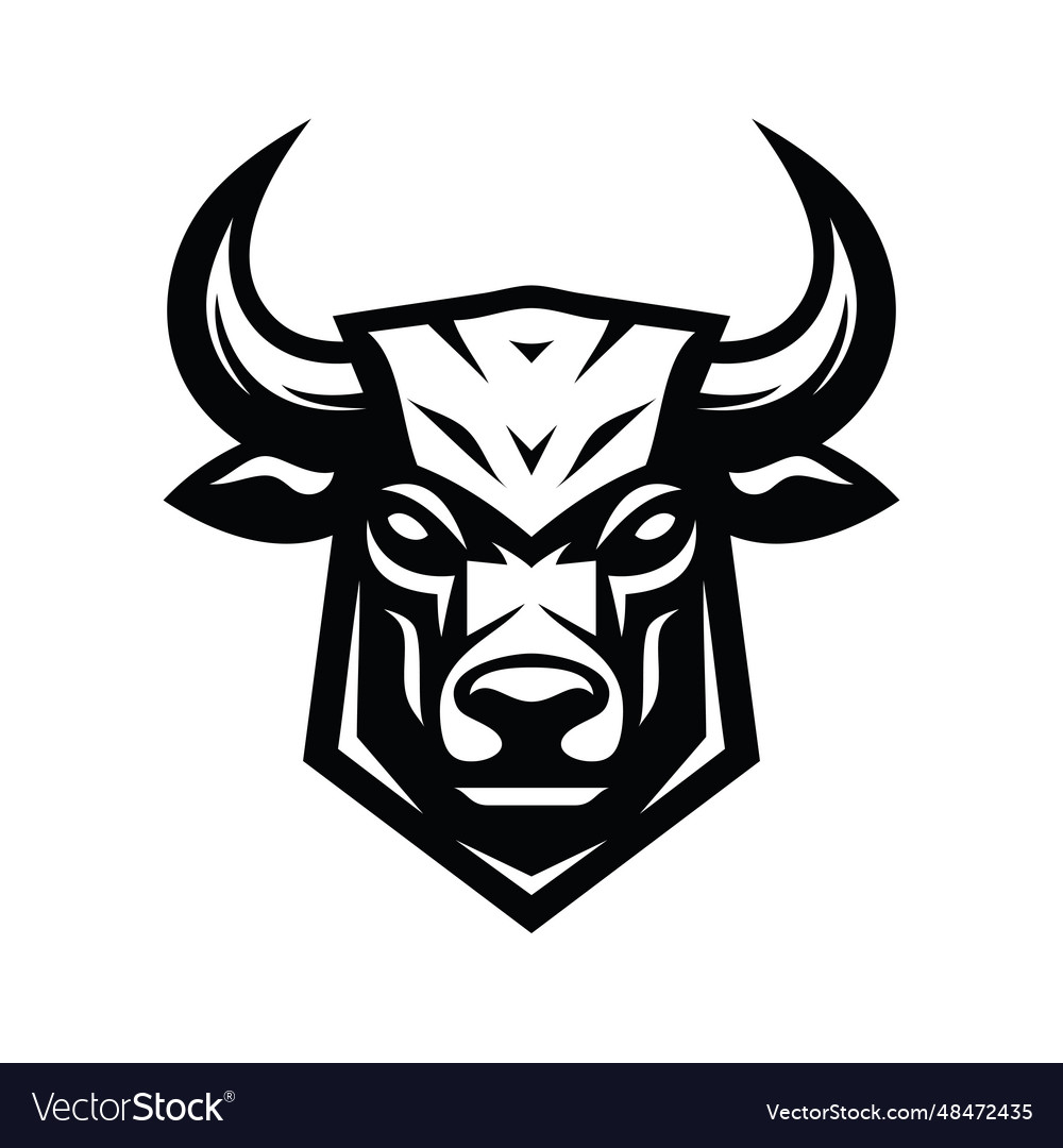 Bull head logo template concept Royalty Free Vector Image