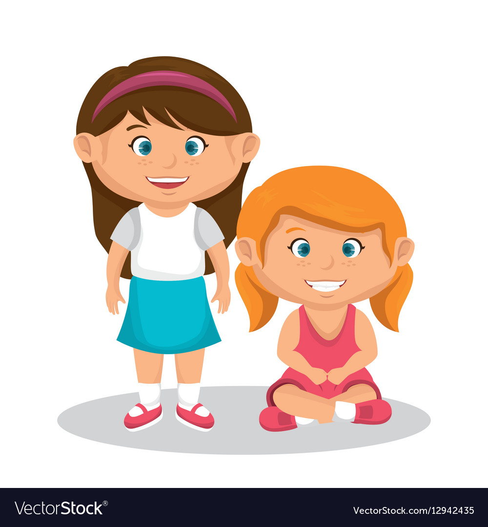 Cute little kids character Royalty Free Vector Image