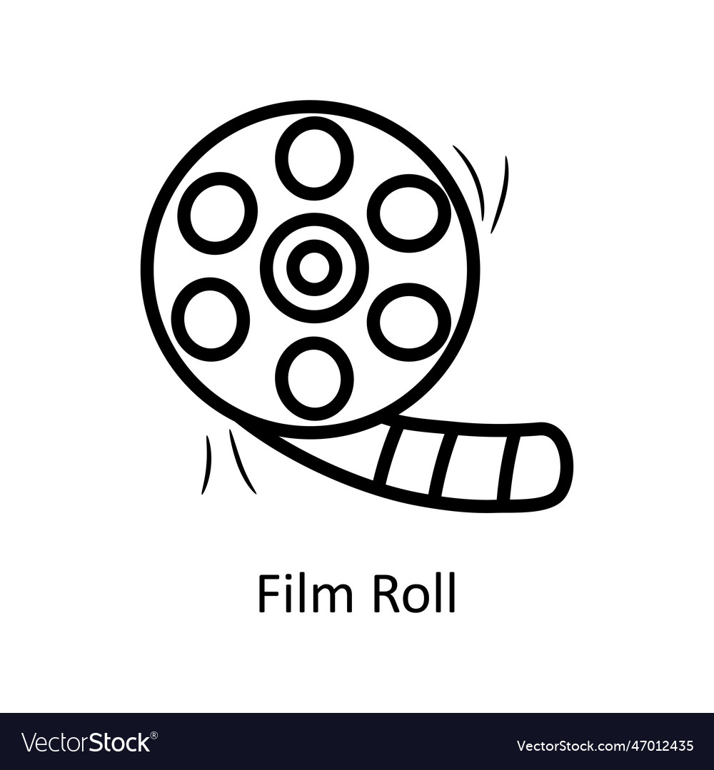 Film roll outline icon design Royalty Free Vector Image