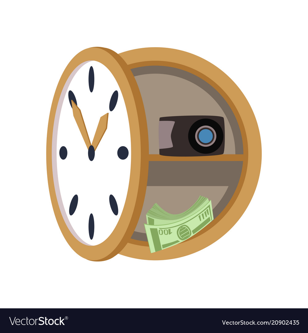 Secret Safe In The Form Of A Wall Clock Safety