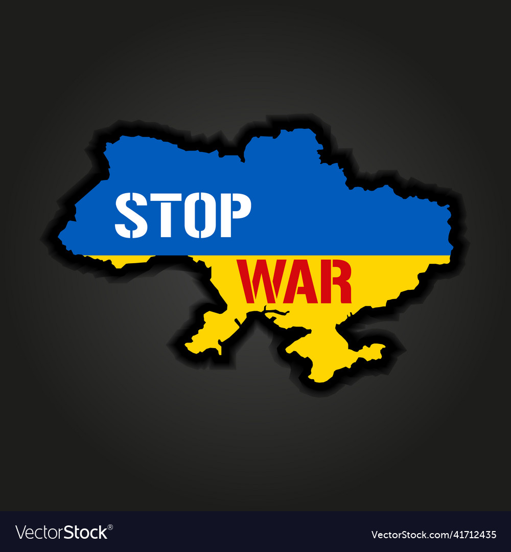 Stop war concept with prohibition sign on ukraine Vector Image