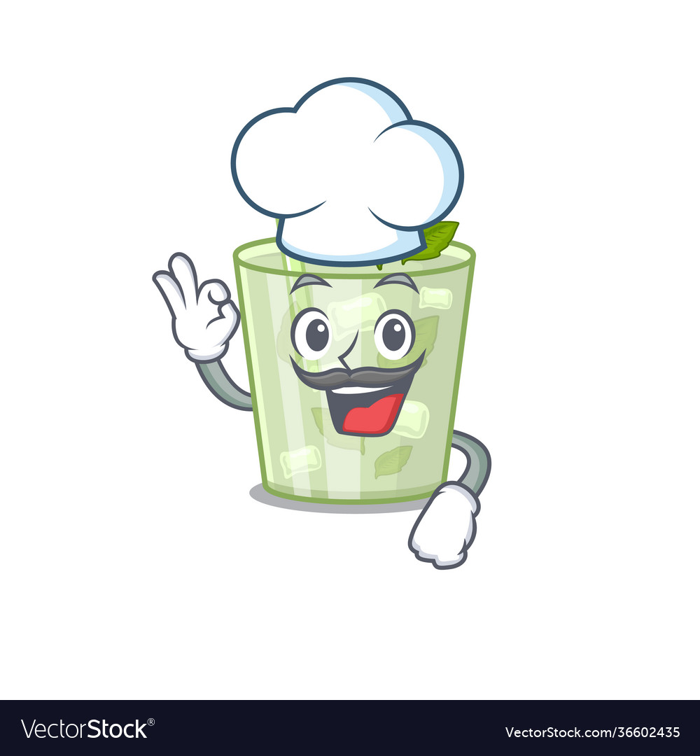 Talented mojito lemon cocktail chef cartoon Vector Image