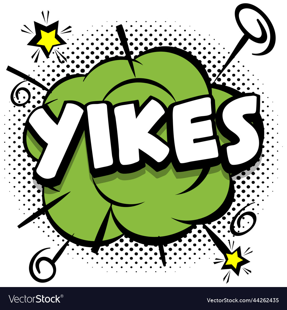 Yikes comic bright template with speech bubbles