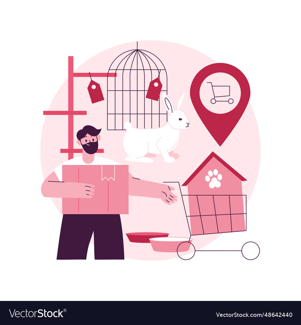 Animals shop abstract concept Royalty Free Vector Image