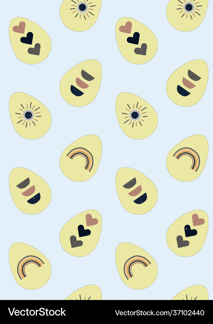 Boho easter eggs seamless pattern Royalty Free Vector Image