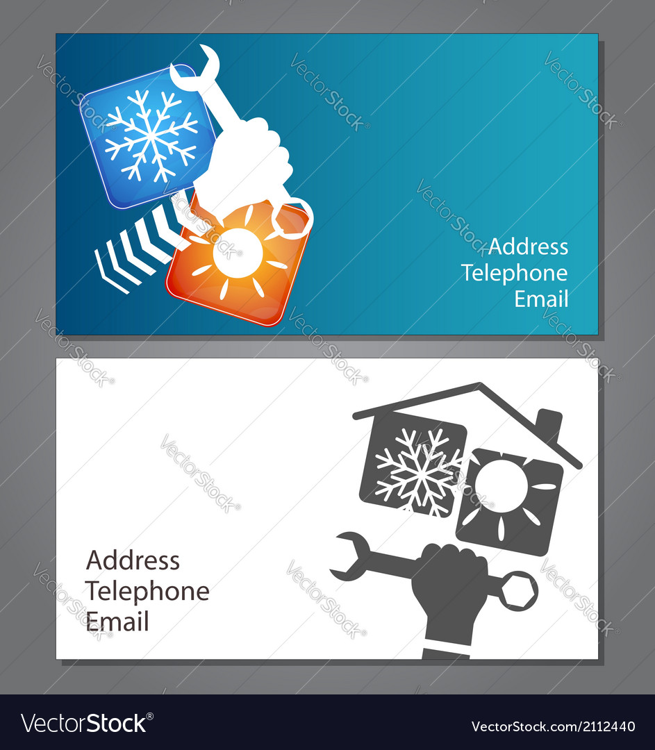 Business card for repair of air conditioners Vector Image