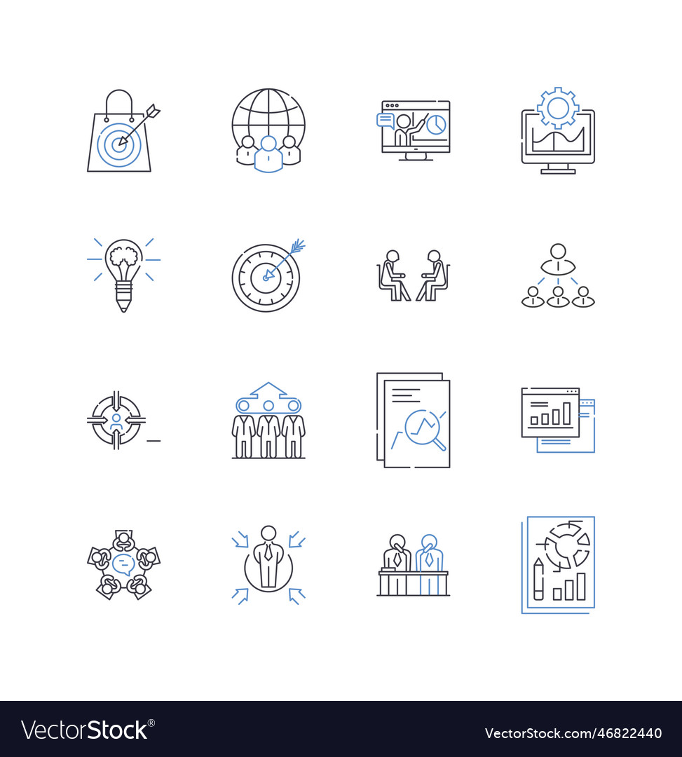 Council members line icons collection elected Vector Image