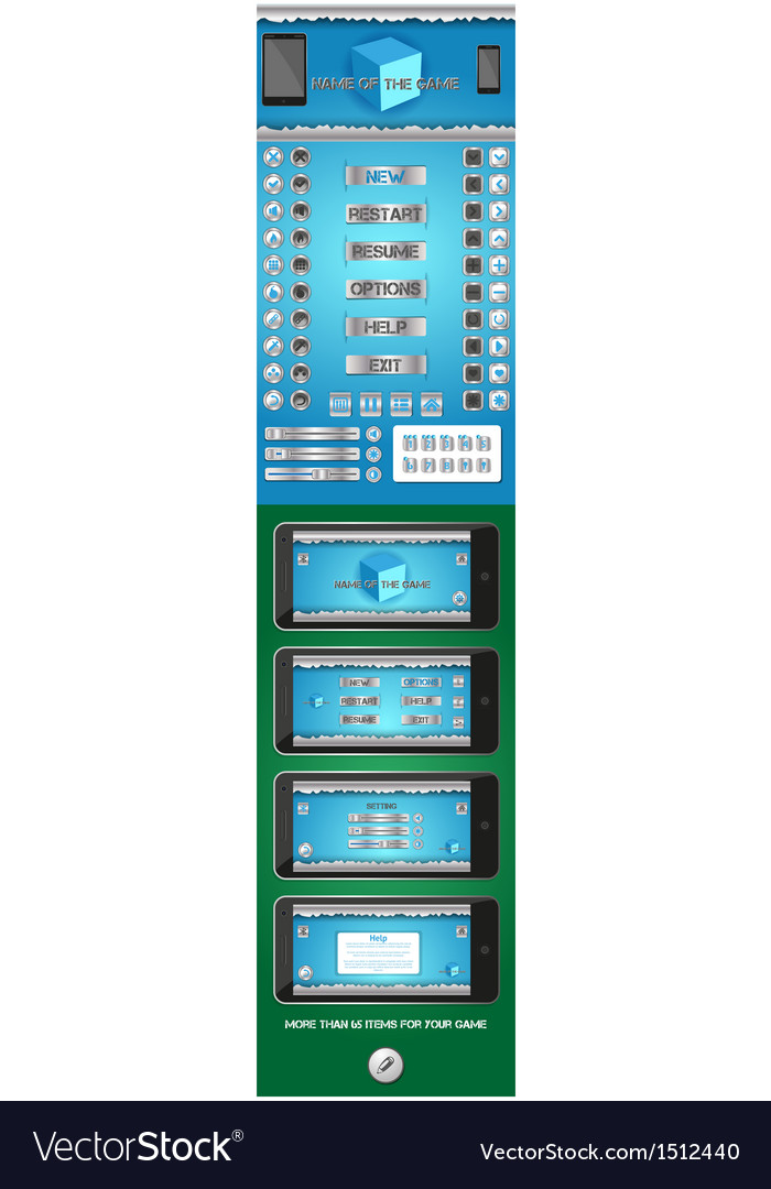 Graphical user interface for games 2 Royalty Free Vector