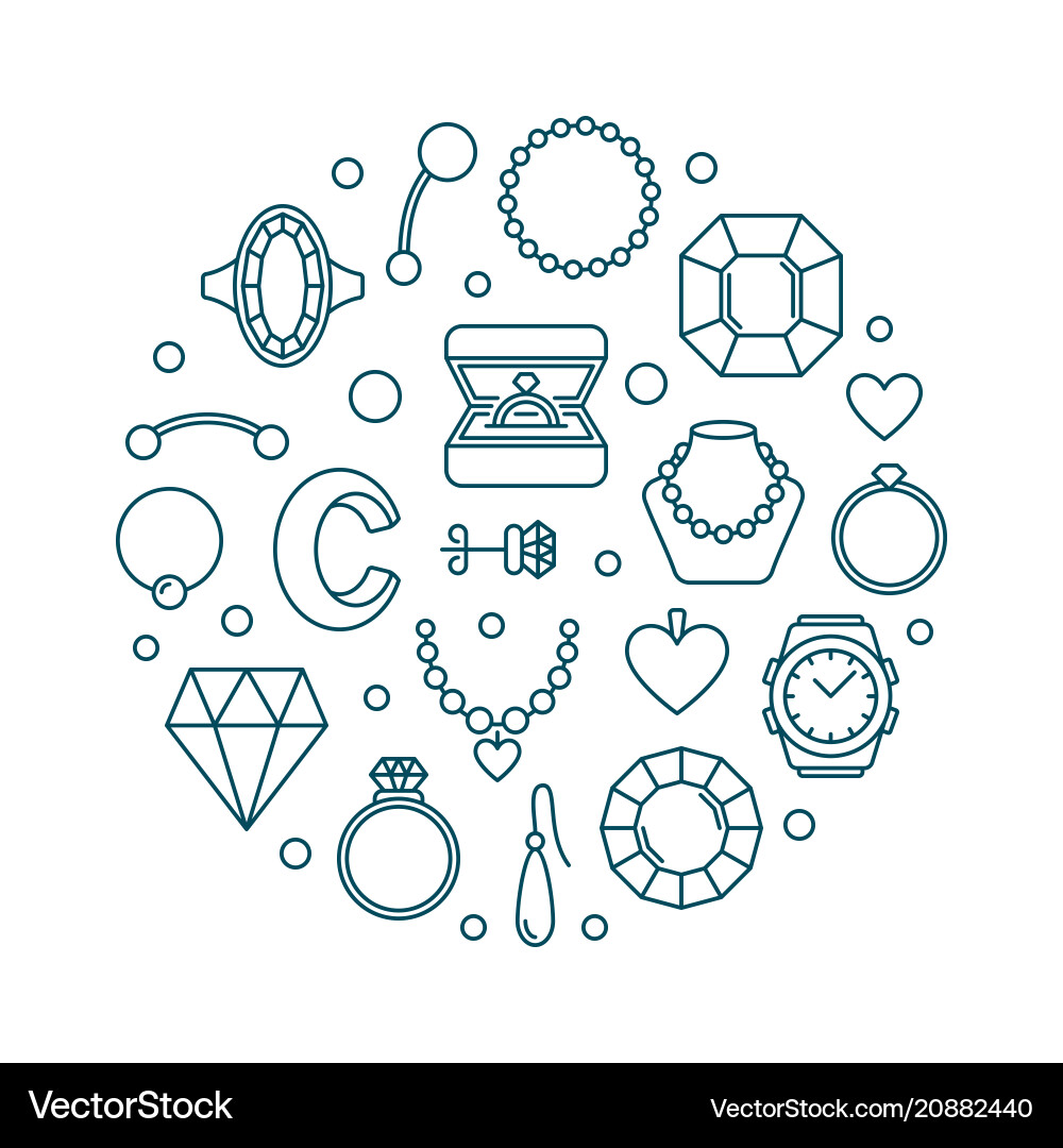 Jewellery outline made Royalty Free Vector Image