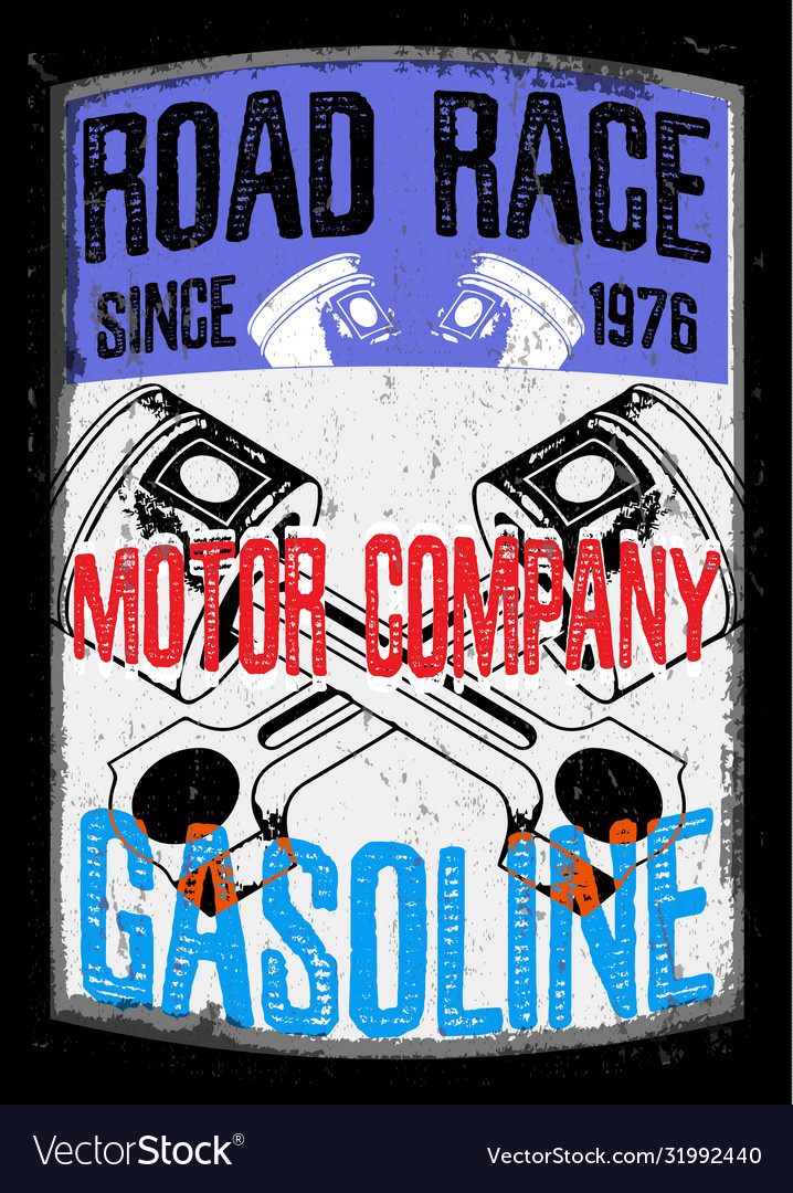 Motorcycle gasoline labet tee graphic design Vector Image