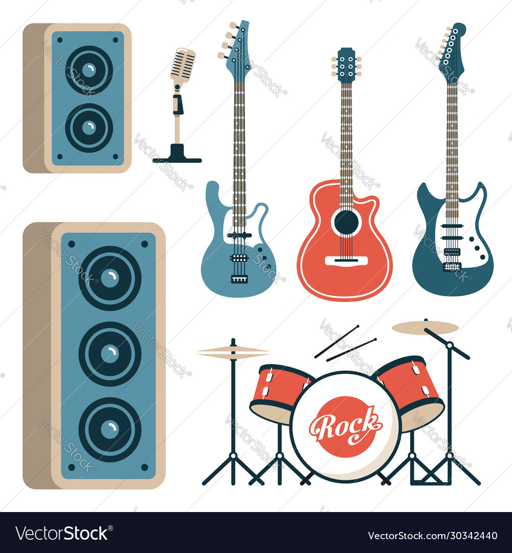 musical-instruments-for-rock-band-royalty-free-vector-image