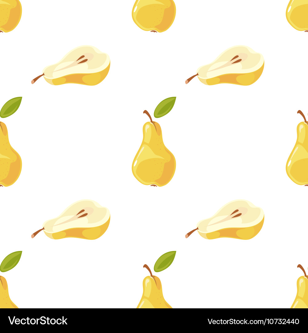 Pears and slices seamless pattern Royalty Free Vector Image