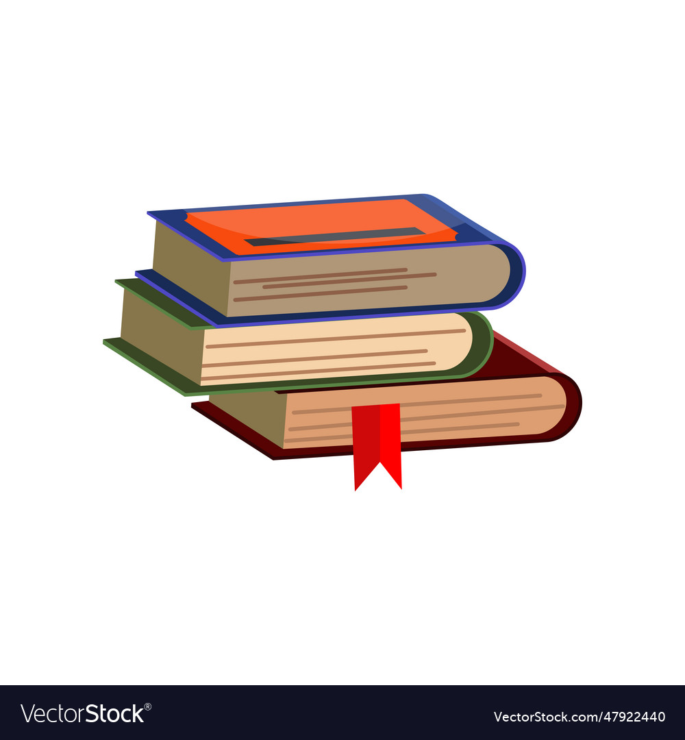 Pile of students books Royalty Free Vector Image