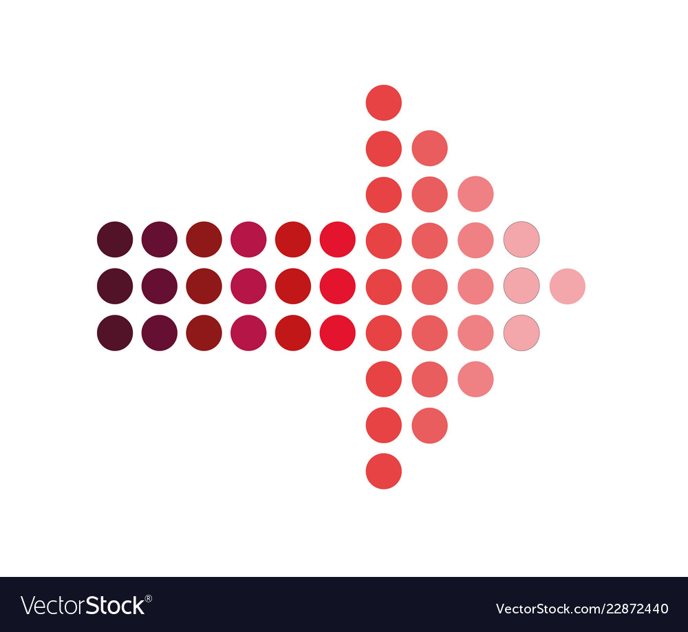 Red dotted arrows on white background red dot Vector Image