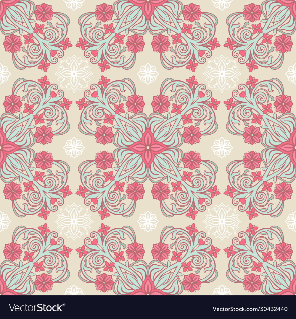 Turquoise and pink pattern Royalty Free Vector Image