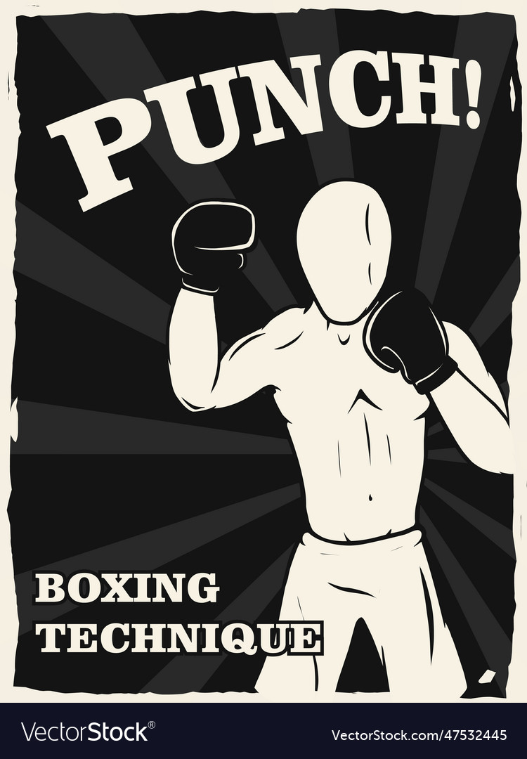 Boxing technique poster Royalty Free Vector Image