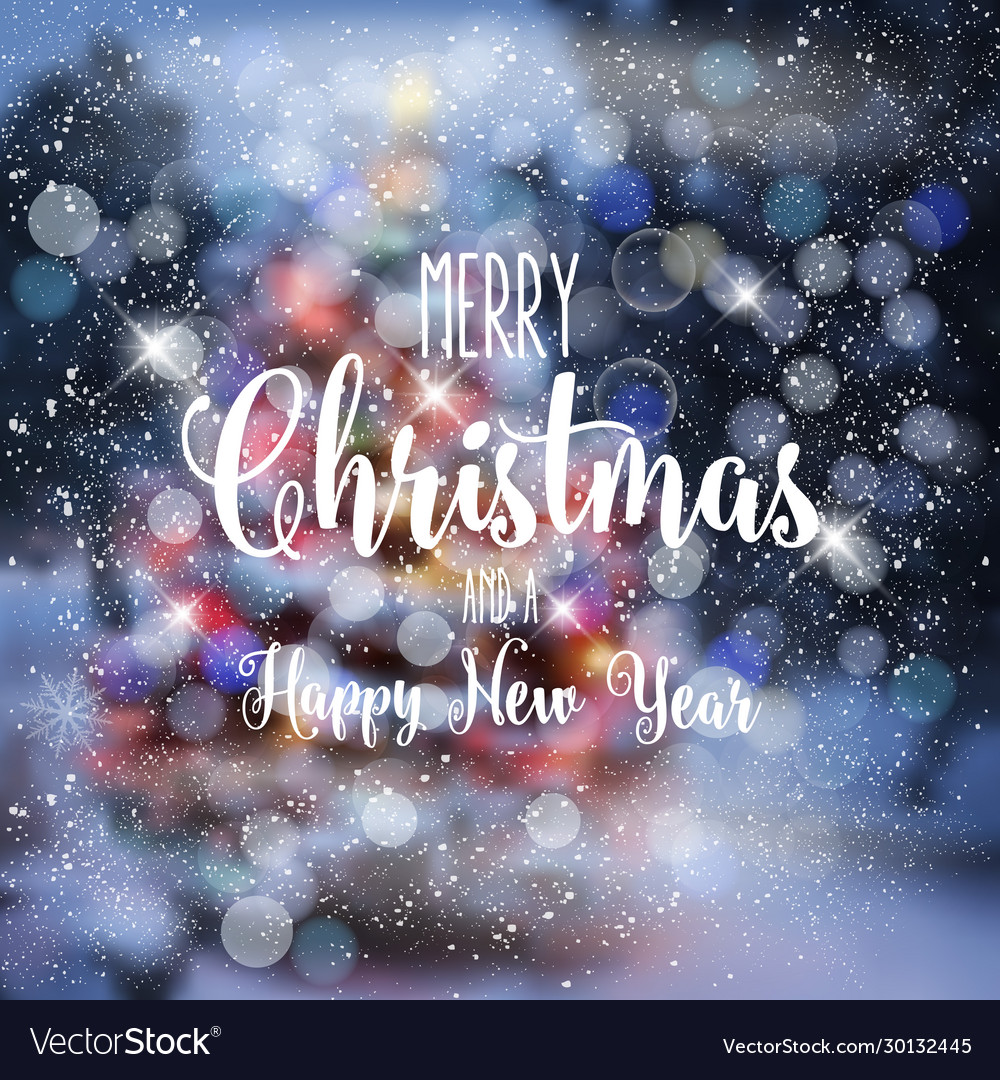 Christmas greeting card merry lettering Royalty Free Vector