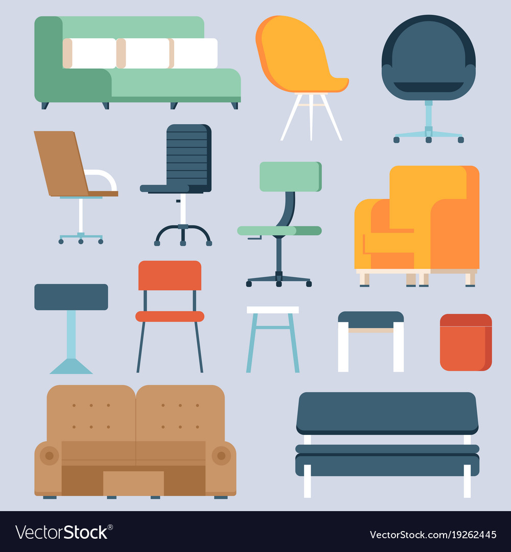 Home And Office Chairs Couches Royalty Free Vector Image Couches Royalty Free Vector Image