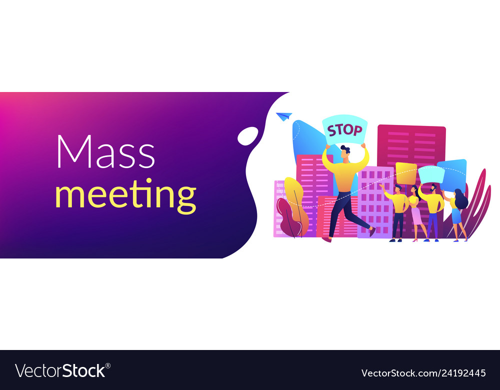 Mass Meeting Concept Banner Header Royalty Free Vector Image mass-meeting-concept-banner-header-royalty-free-vector-image