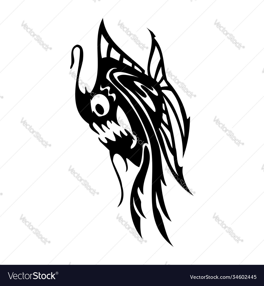 Tribal fish - sea monster svg digital download Vector Image