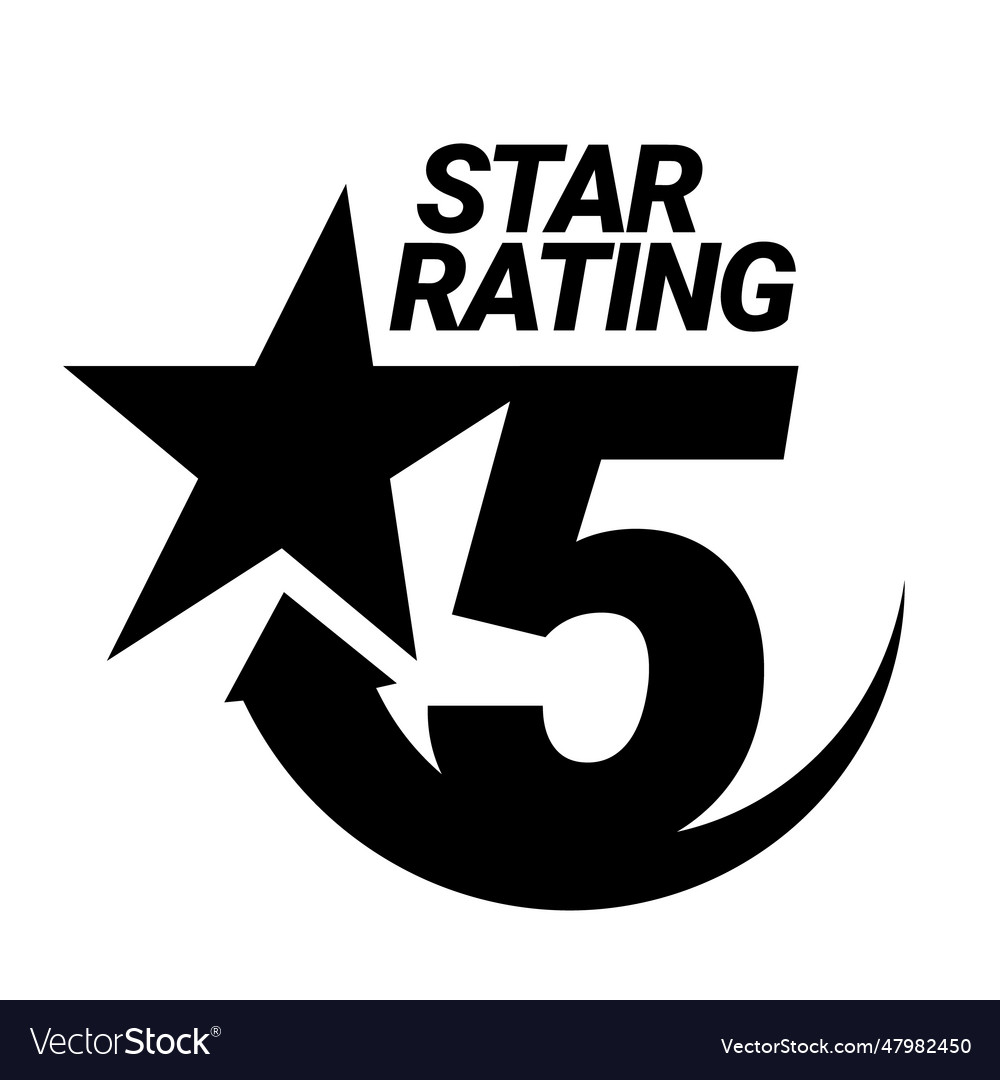 5 star rating five star symbol or emblem Vector Image