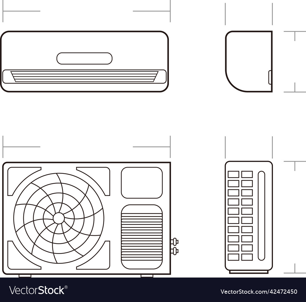 Air Conditioner Dimension Drawing Royalty Free Vector Image, 57% OFF