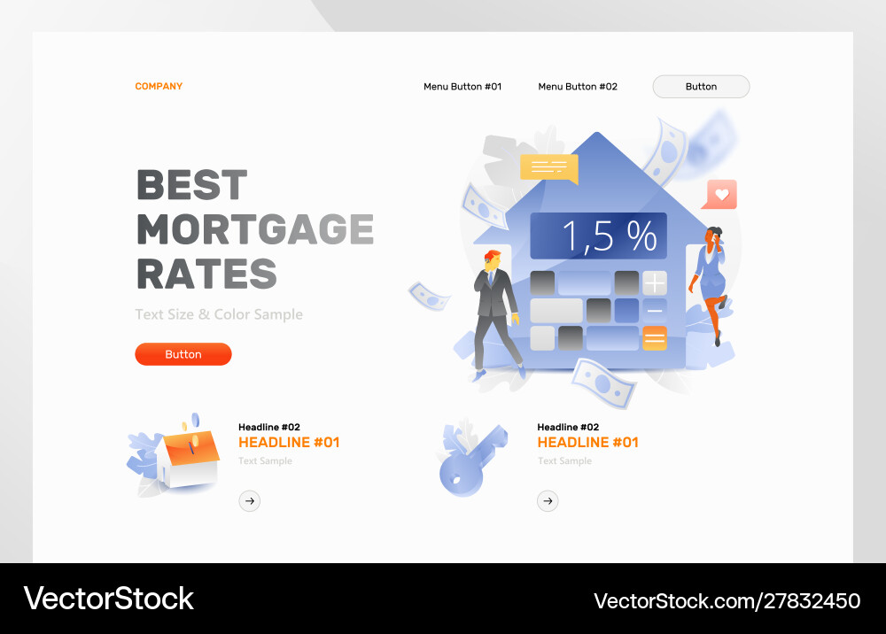 Best mortgage rates banner header Royalty Free Vector Image