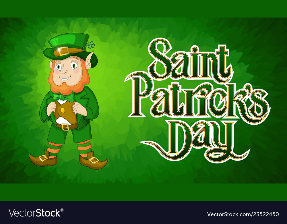 Card for st patricks day with leprechaun Vector Image