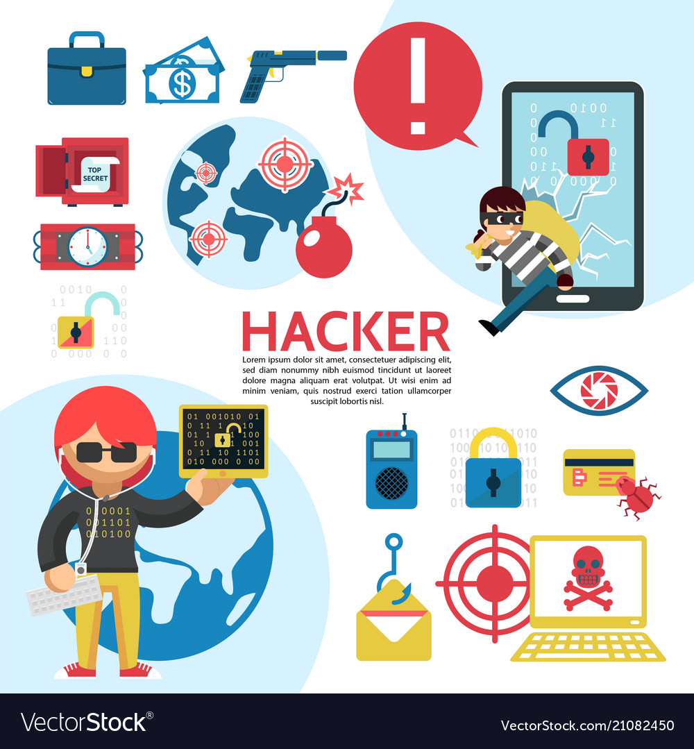 Flat Hacking Template Royalty Free Vector Image Flat Hacking Template Royalty Free Vector Image