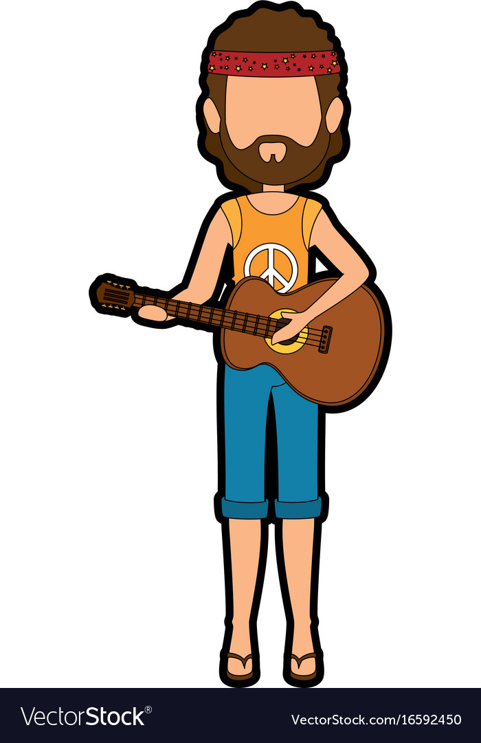 Hippie man cartoon