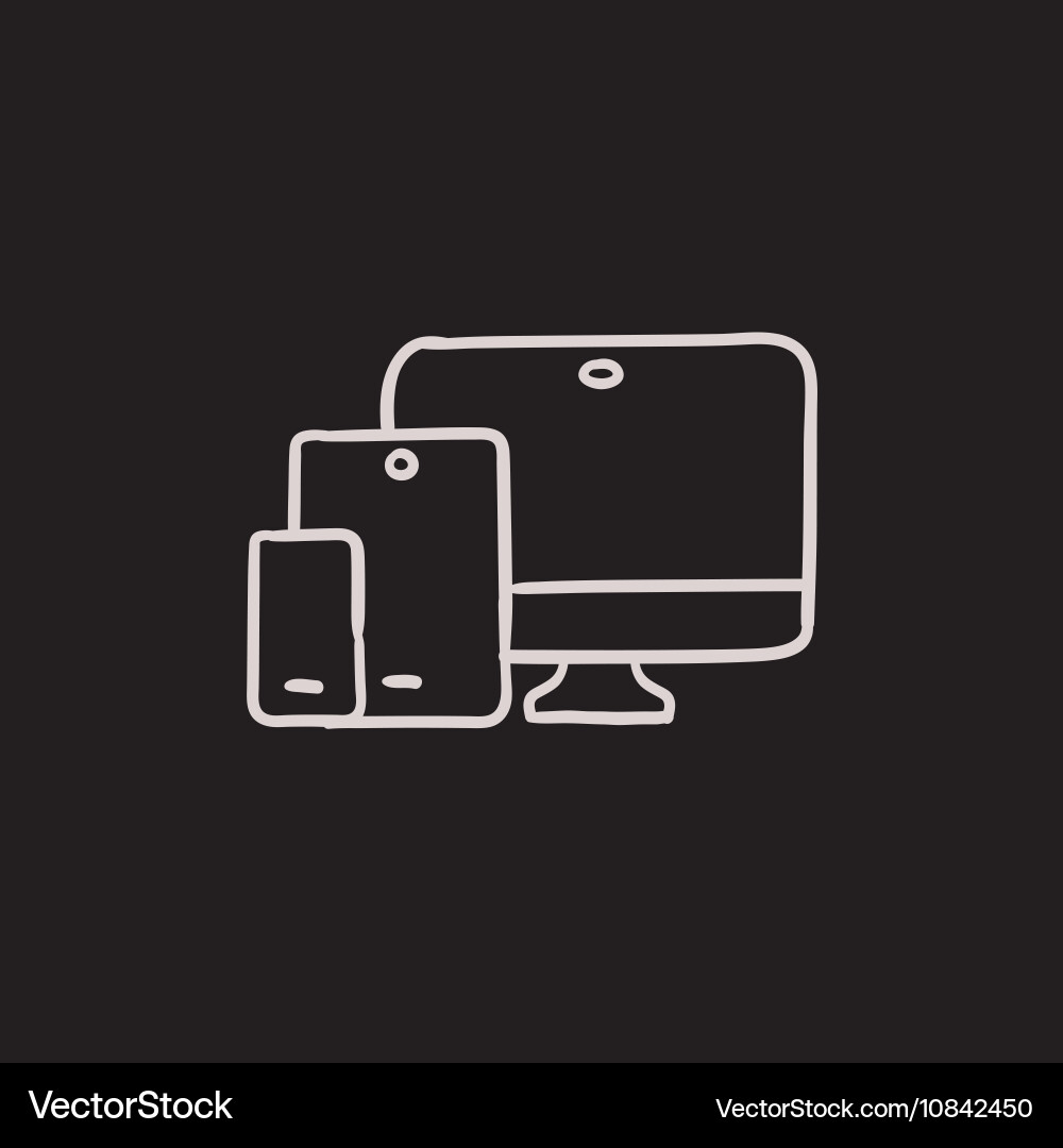 Responsive web design sketch icon Royalty Free Vector Image