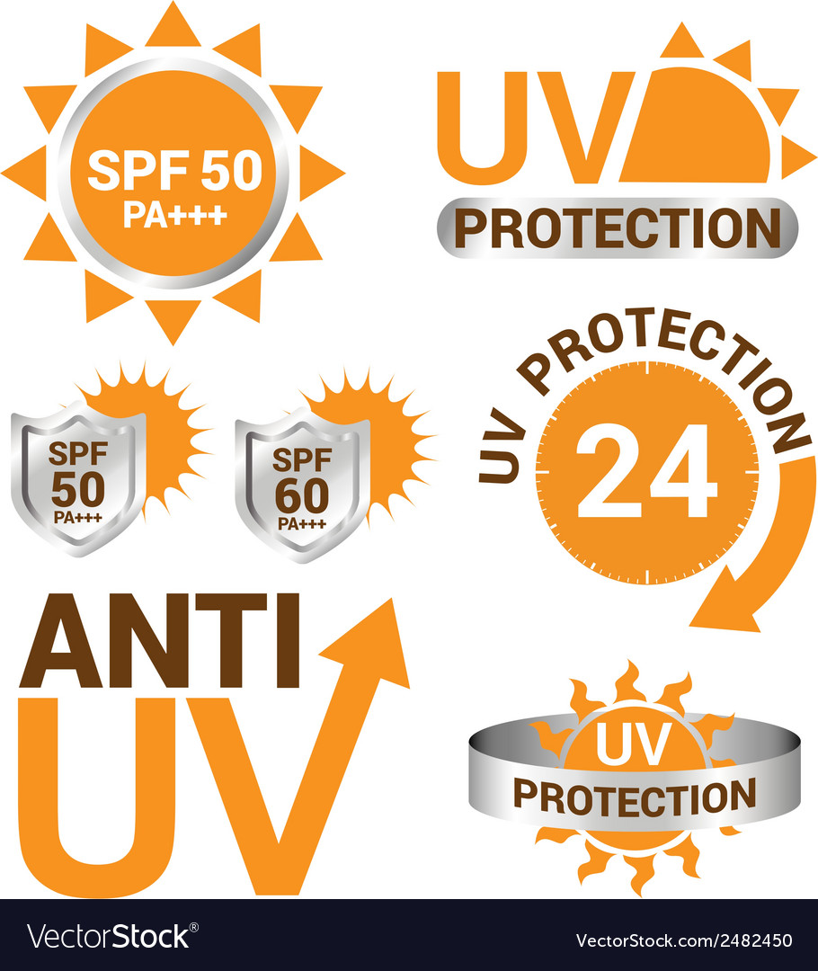 Set Of Uv Sun Protection And Anti Uv Royalty Free Vector