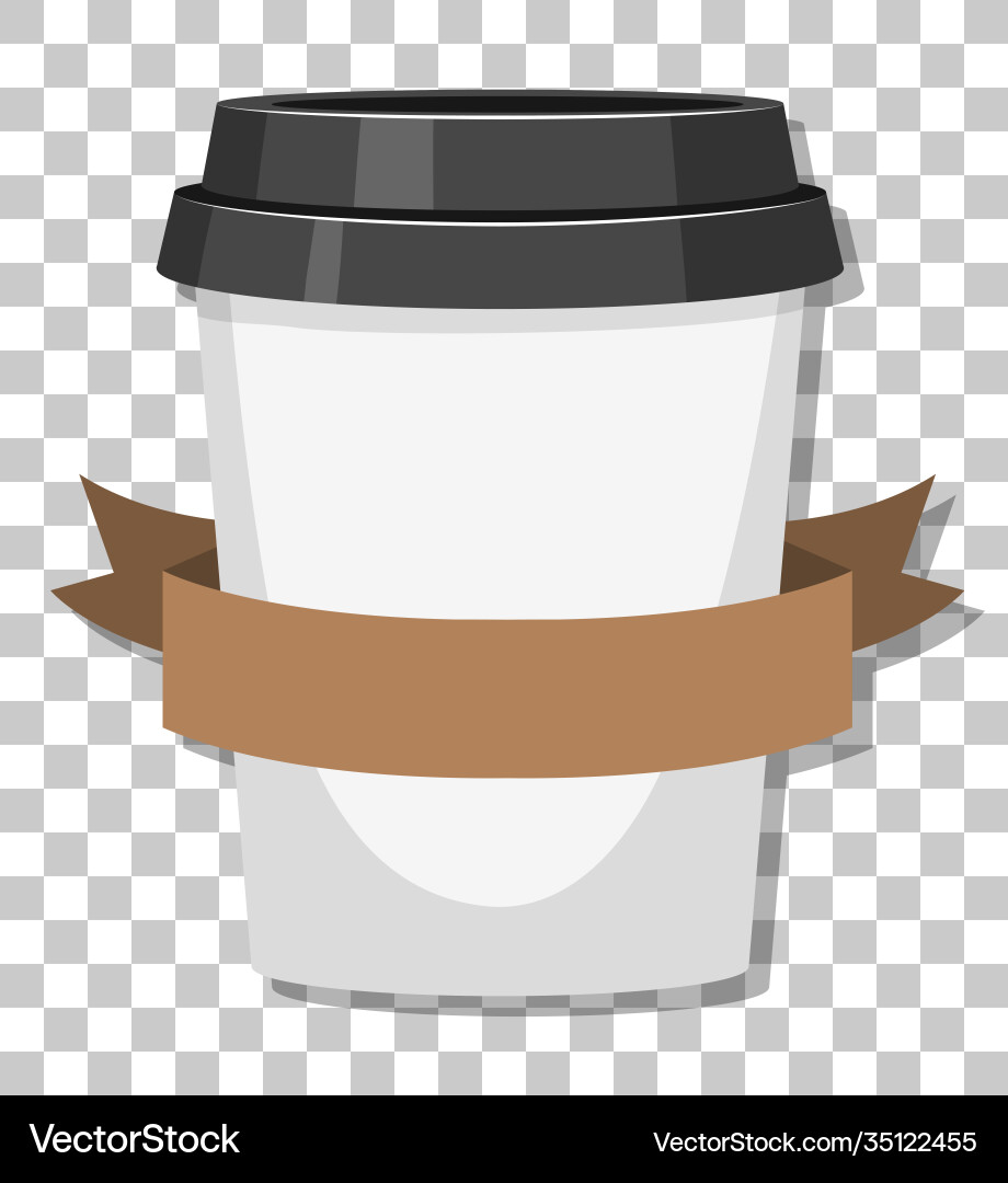 A paper coffee cup isolated on transparent Vector Image