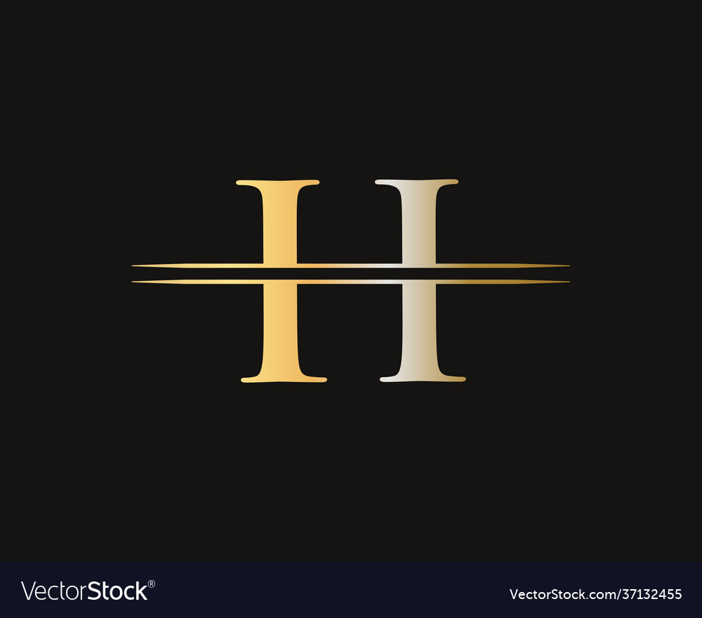 Creative h letter with luxury concept Royalty Free Vector