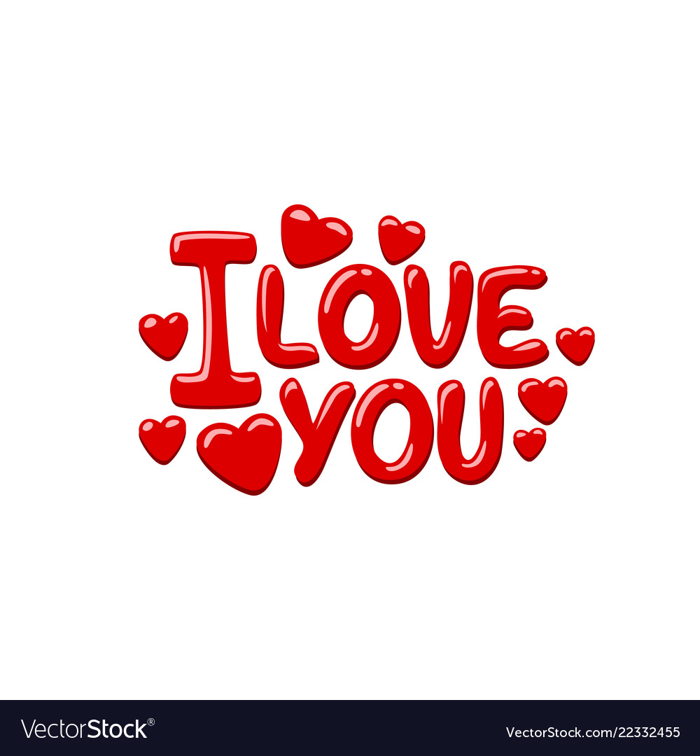 I love you on white background Royalty Free Vector Image