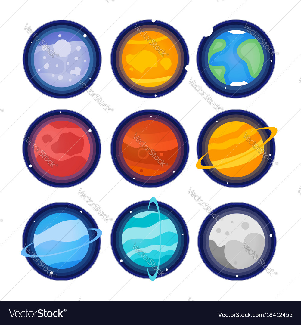 Planets Of The Solar System Set Icon Mercury Vector Image