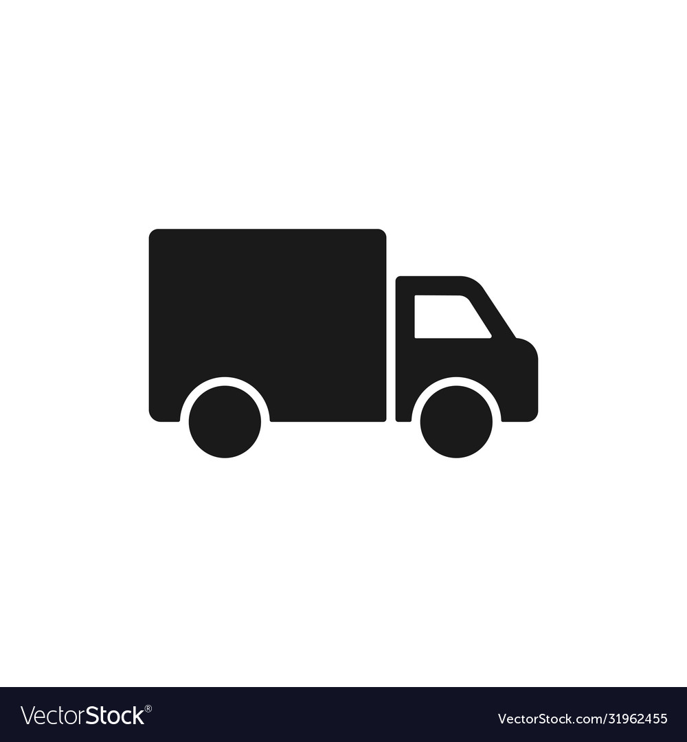 Truck icon black in simple style symbol of Vector Image