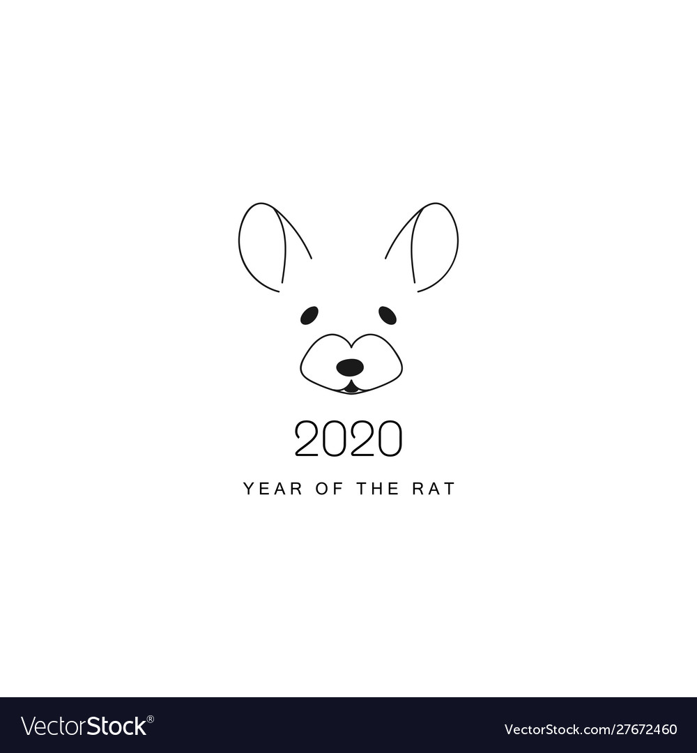 2020 year rat logo with icon