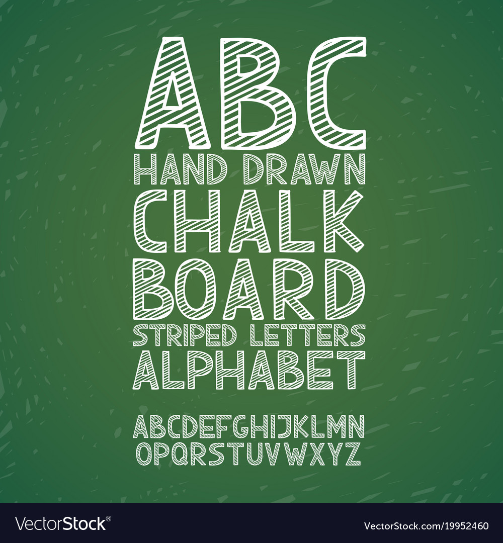 Blackboard chalkboard chalk hand draw doodle abc Vector Image