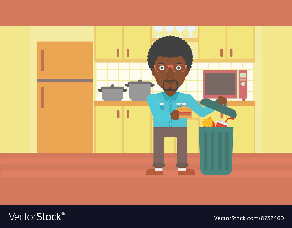 Man throwing junk food Royalty Free Vector Image Man throwing junk food Royalty Free Vector Image
