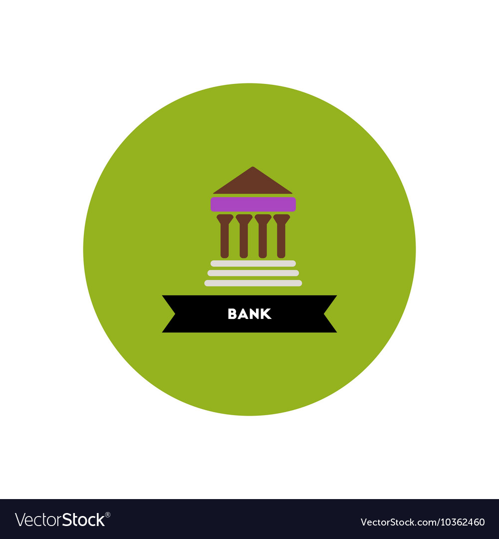 Stylish icon in color circle building bank Vector Image