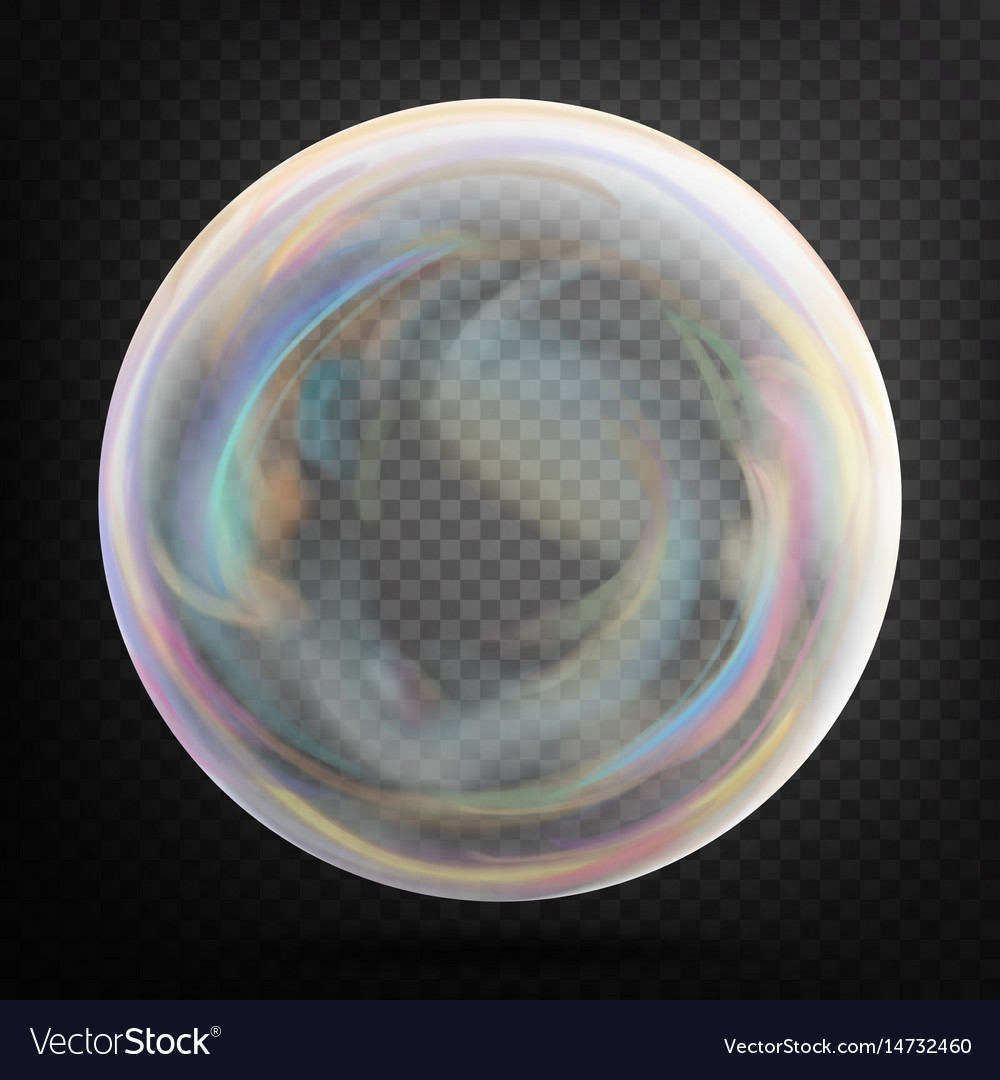 Transparent soap bubble realistic