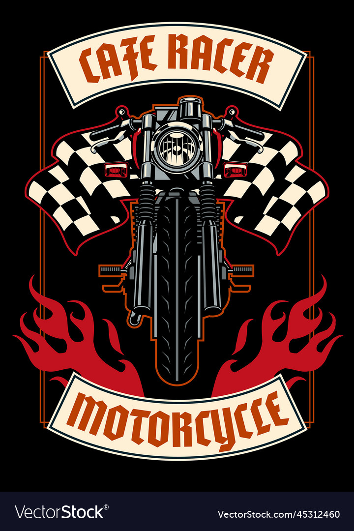 Vintage t-shirt cafe racer motorcycle Royalty Free Vector