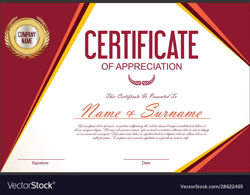 Certificate or diploma template 16 Royalty Free Vector Image