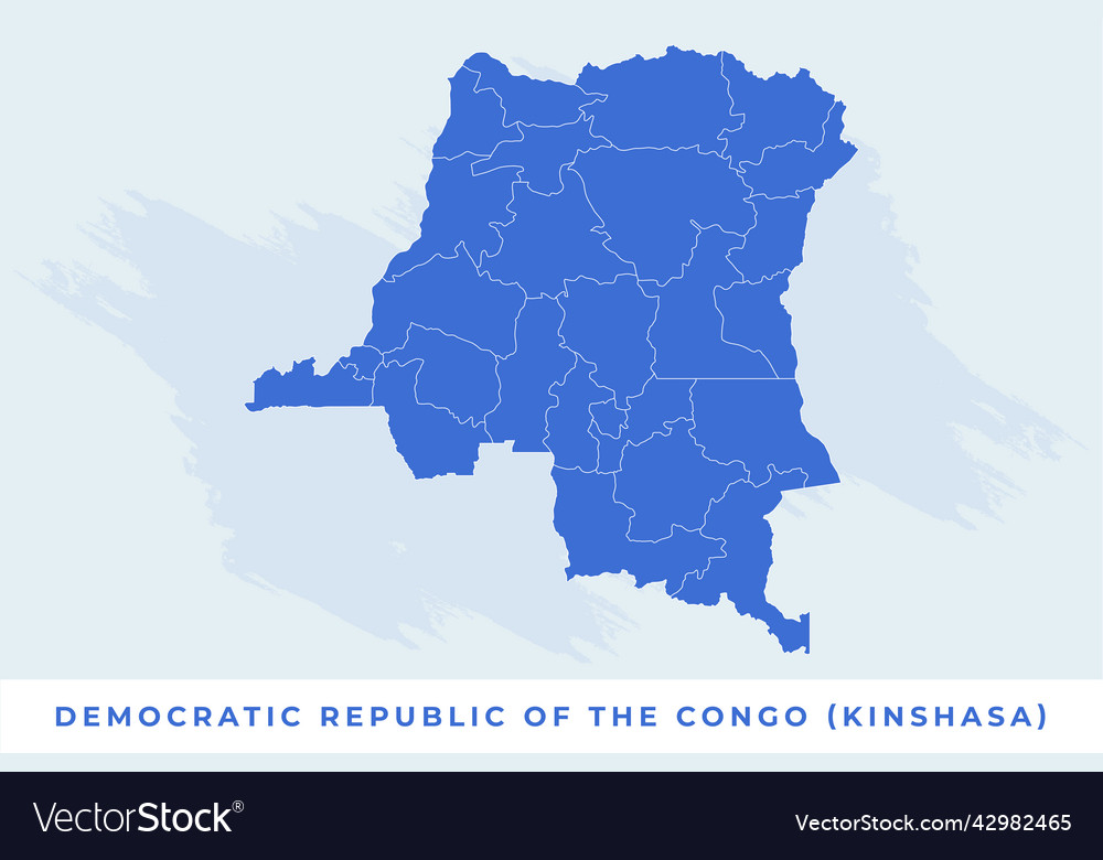 Democratic republic of the congo kinshasa map Vector Image