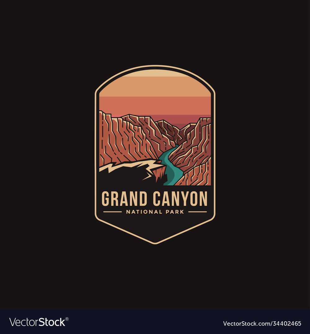 Emblem patch logo grand canyon national park Vector Image