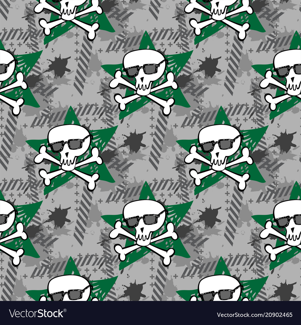 Hipsters or emo seamless pattern vector image Hipsters or emo seamless pattern